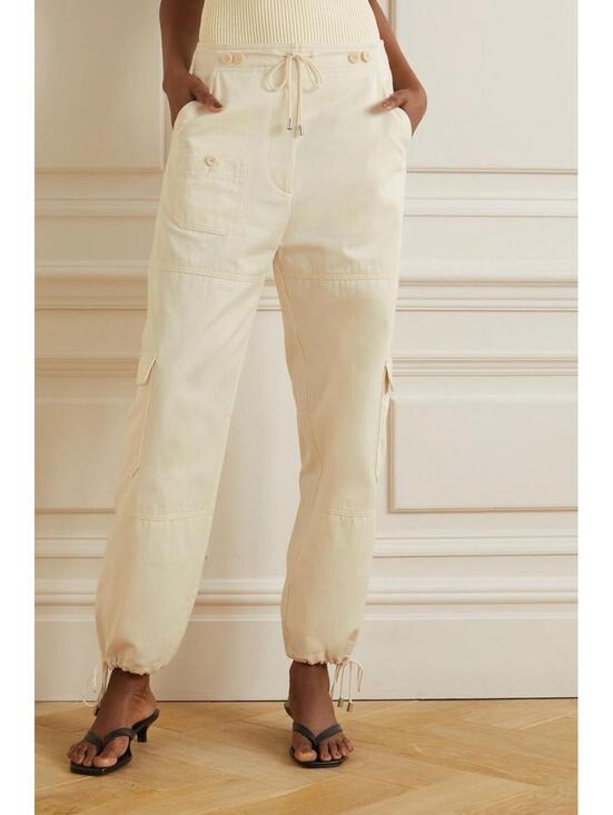Toteme Pants - Toteme Cream Utility Drawstring Jogger Pants